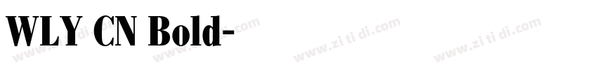 WLY CN Bold字体转换